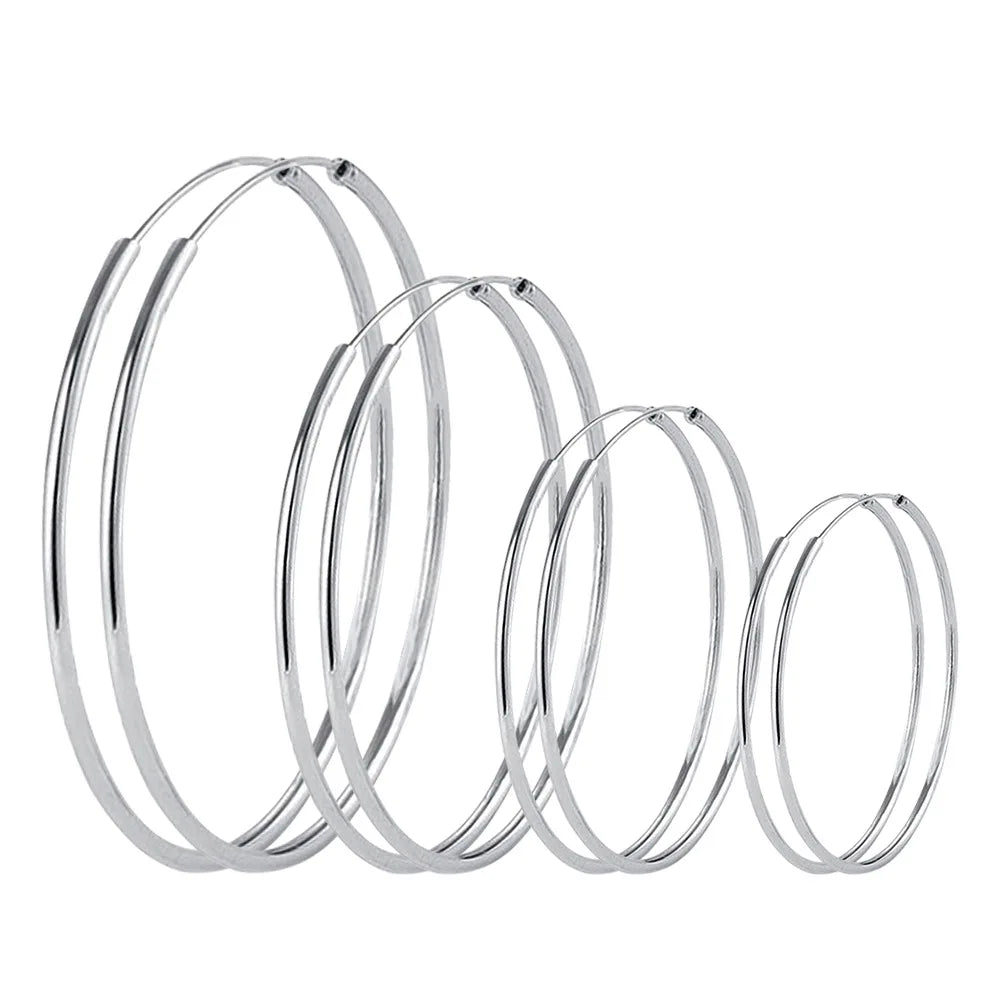 Round Hoop Earrings Sterling Silver For Women styles