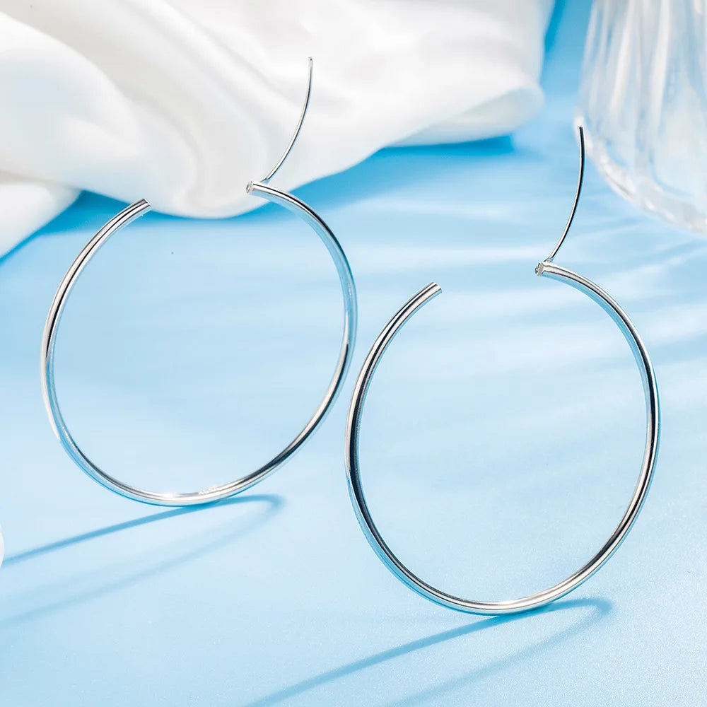 Round Hoop Earrings Sterling Silver For Women styles