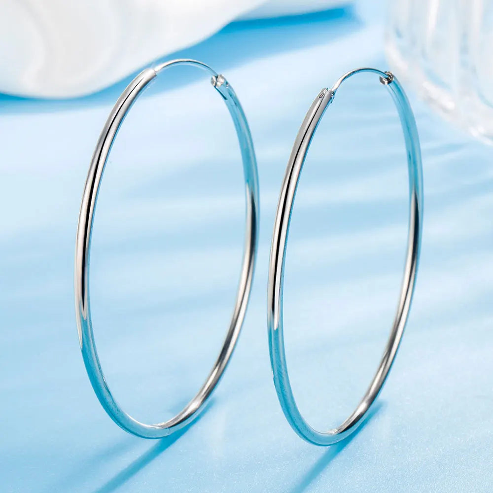 Round Hoop Earrings Sterling Silver For Women styles